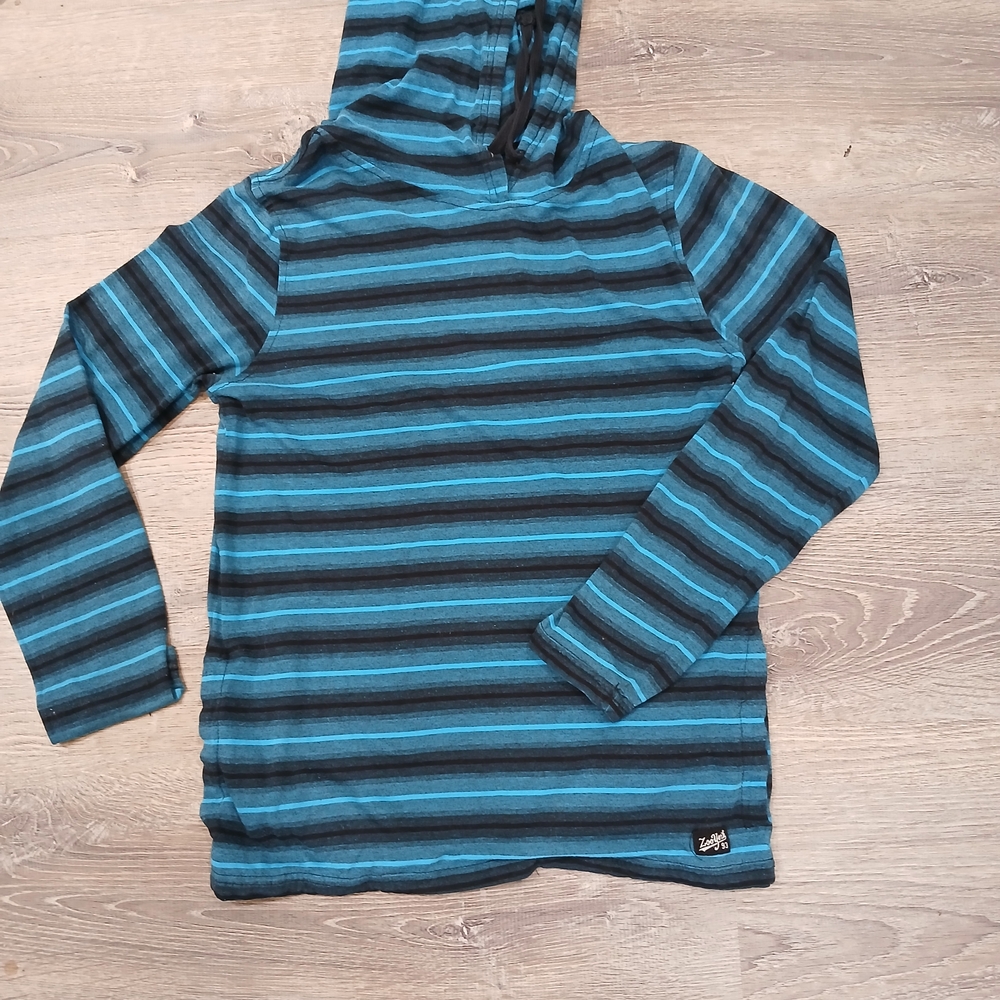 Zoo York Women's Hoodie in Blue and Black Stripes